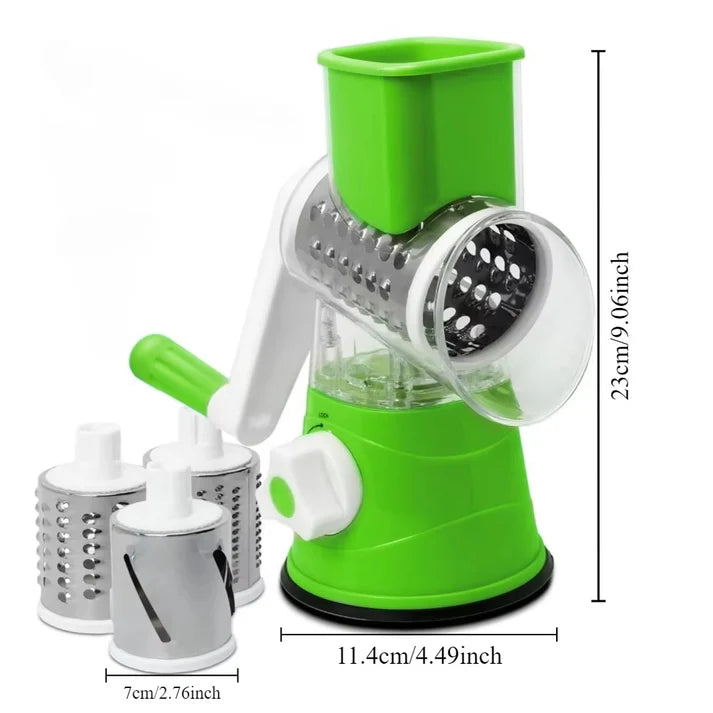 3 in 1 Rotary Drum Grater, Vegetable / Cheese Slicer, Shredder and Grater. (Kaddu Kash)